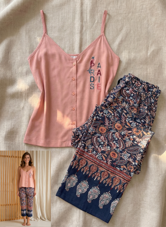 Summer women pajama smile permoda 5073