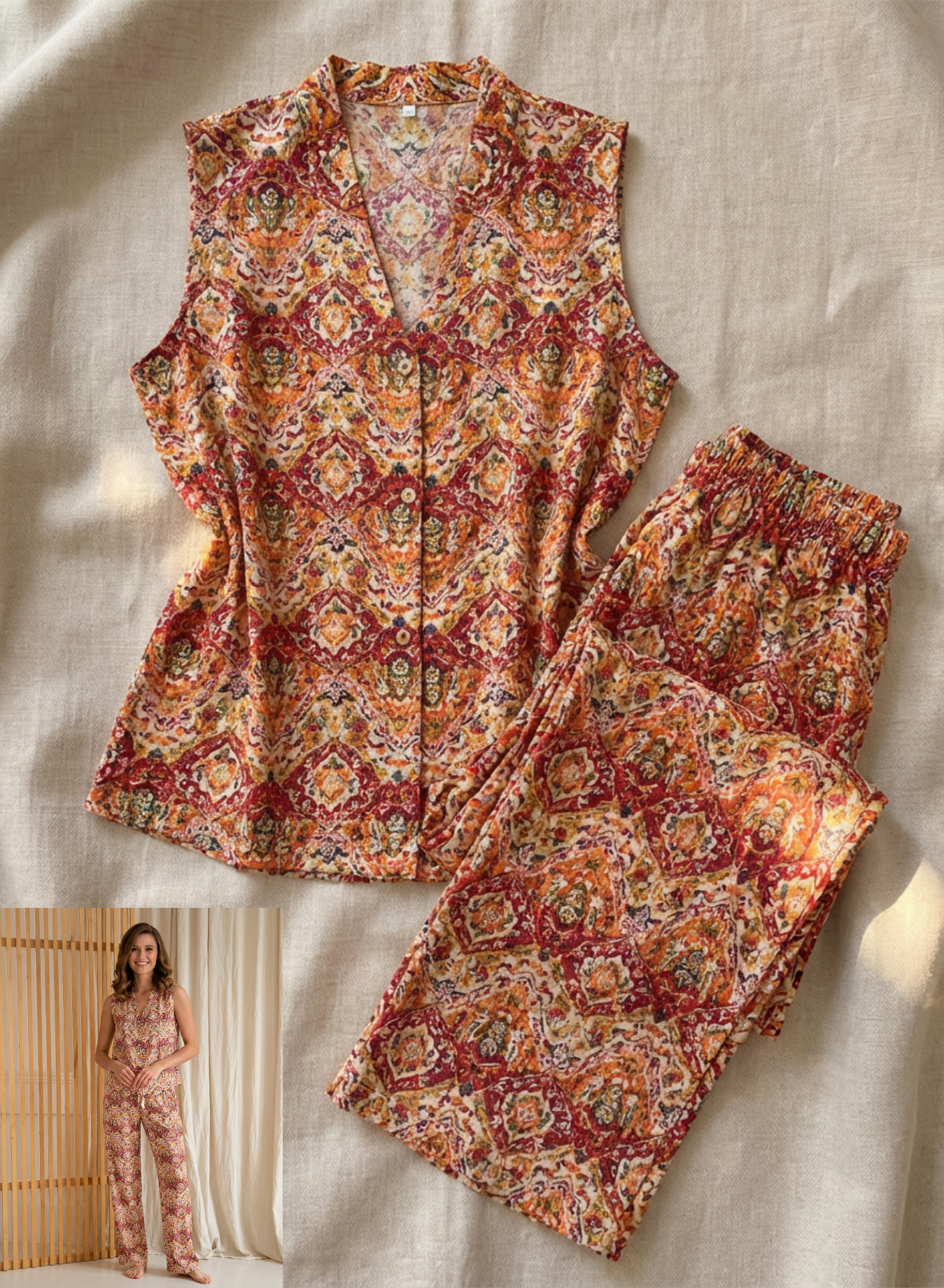 Summer women pajama smile pant 8071