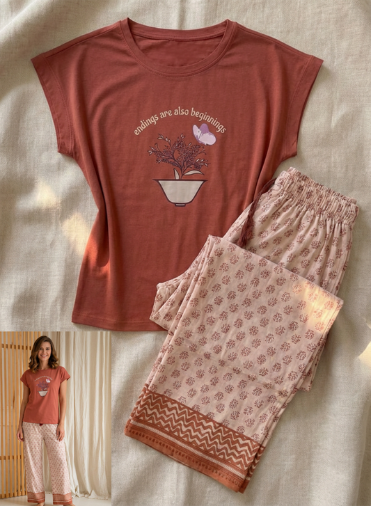 Summer women pajama smile pant 6088-9088