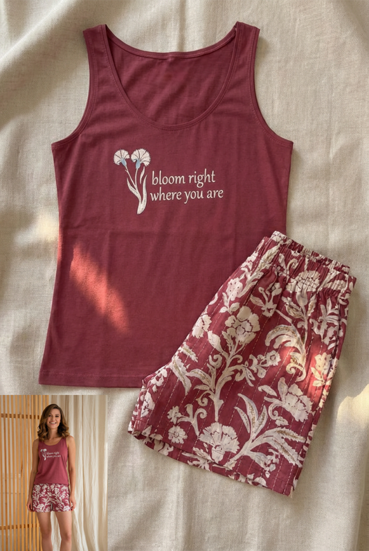 Summer women pajama smile short 4054