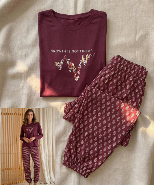 Summer women pajama smile long sleeves 7022