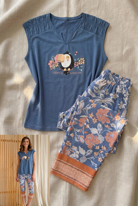 Summer women pajama smile permoda 5063