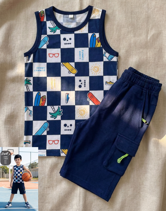 Summer boy pajama smile 1469