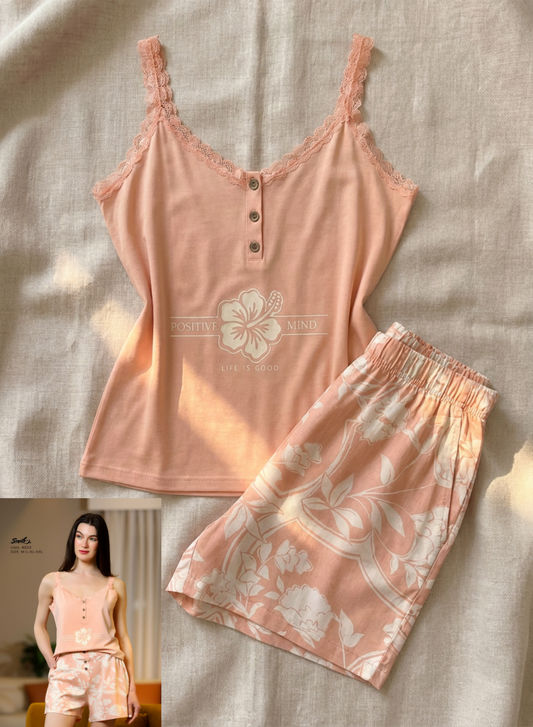 Summer women pajama smile short 4033