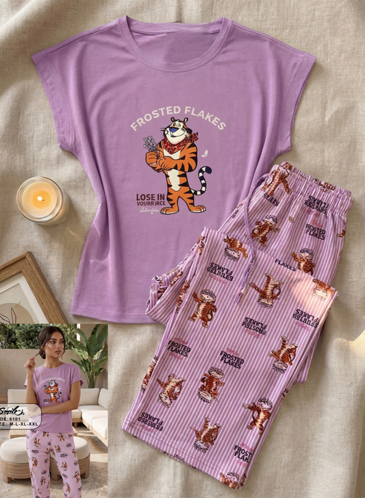 Summer women pajama smile 6101