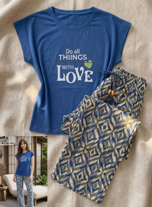 Summer women pajama smile 6126