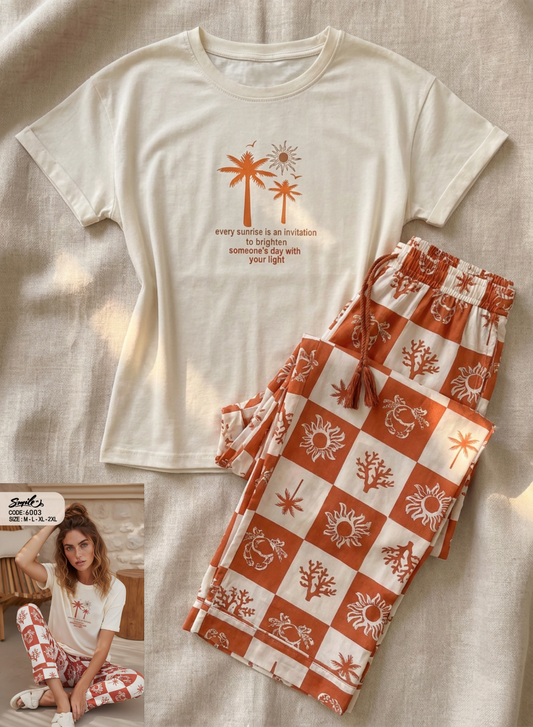Summer women pajama smile pant 6003