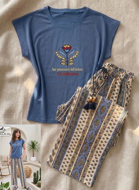 Summer women pajama smile 6080