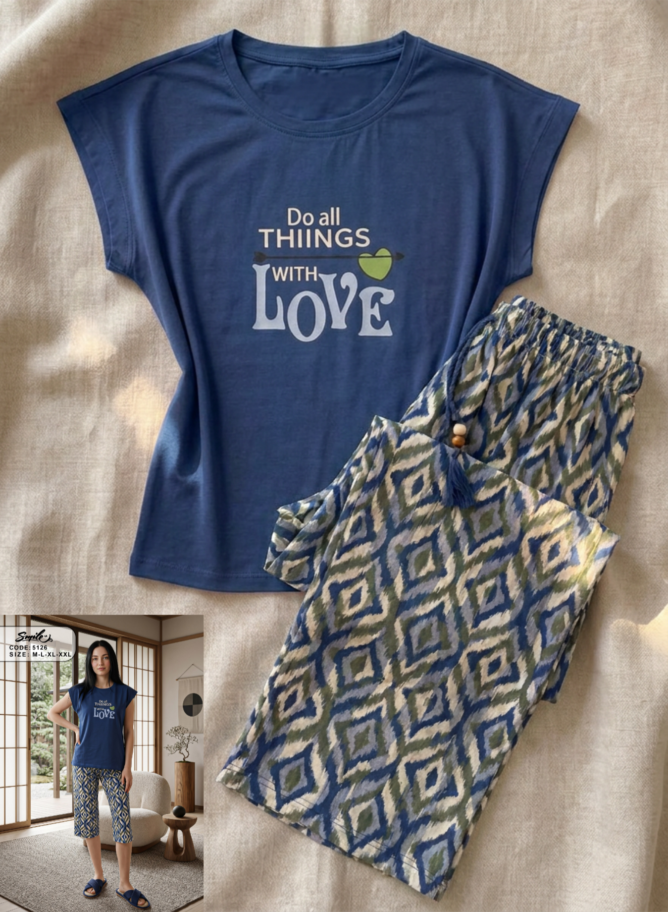 Summer women pajama smile 5126 permoda