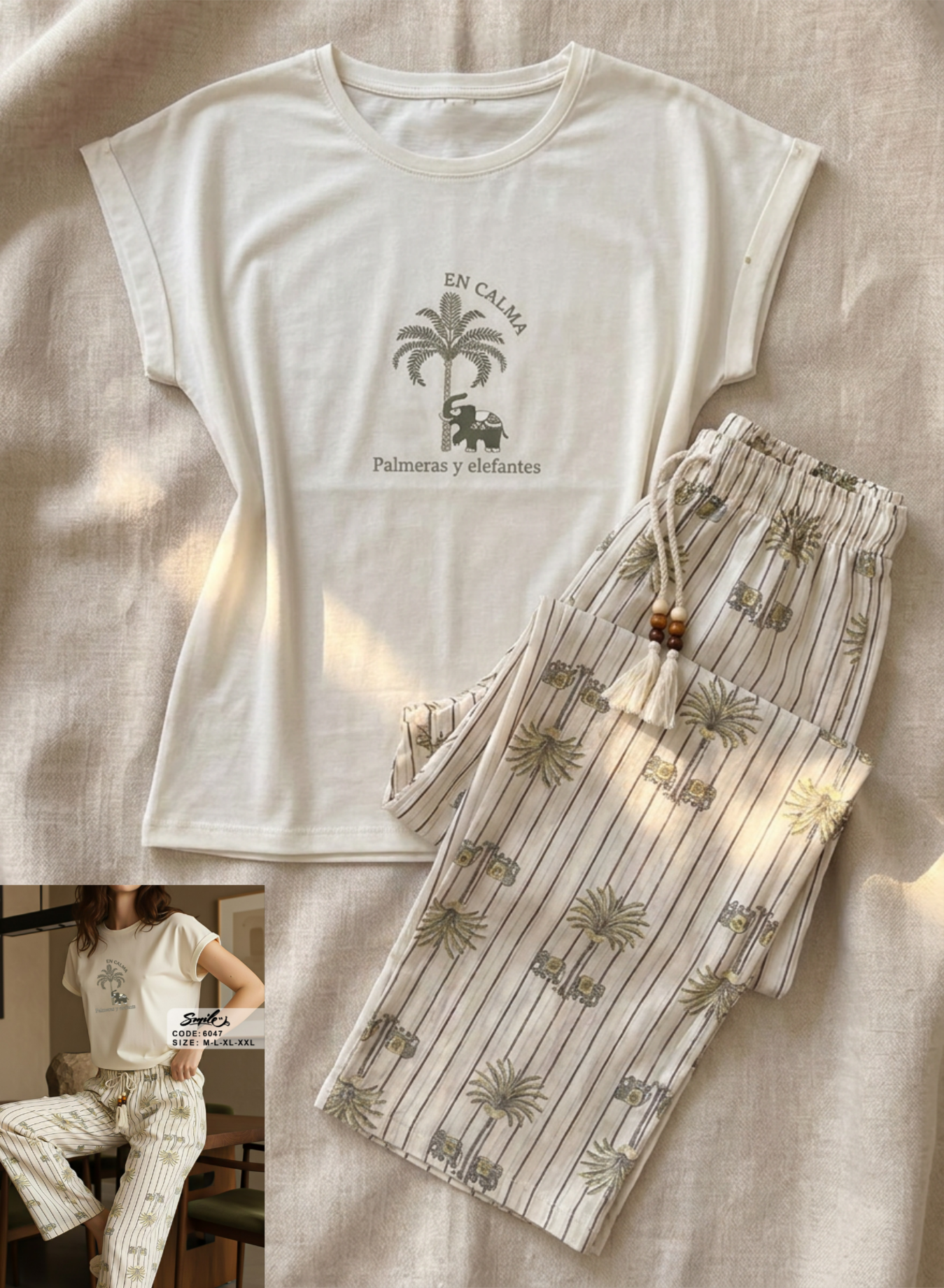 Summer women pajama smile pant 6047