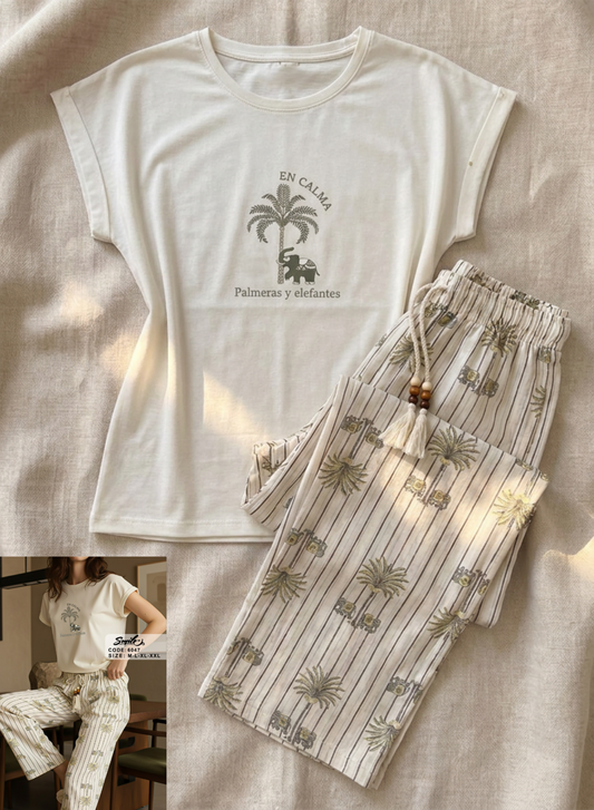 Summer women pajama smile pant 6047