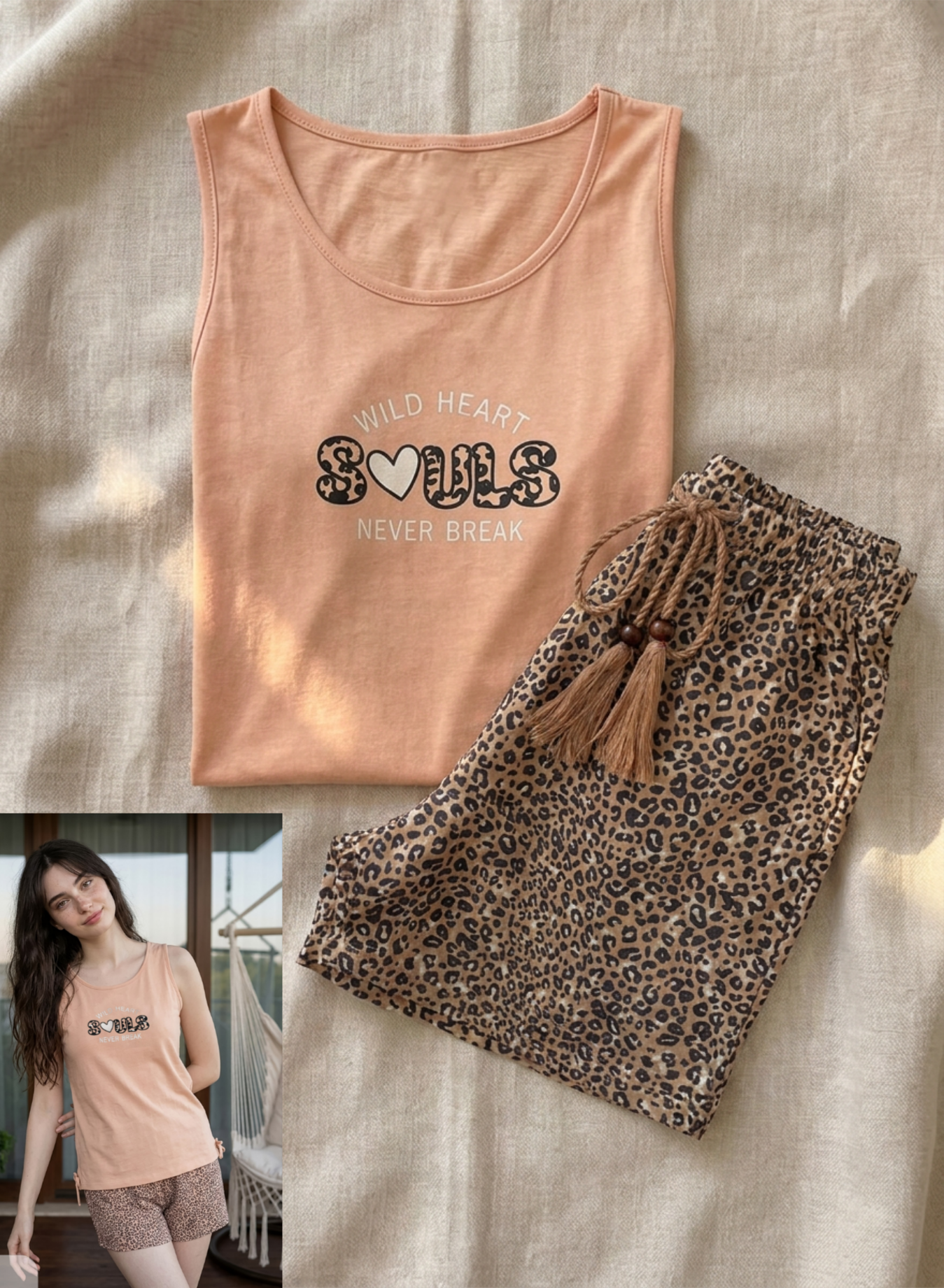 Summer women pajama smile 4072