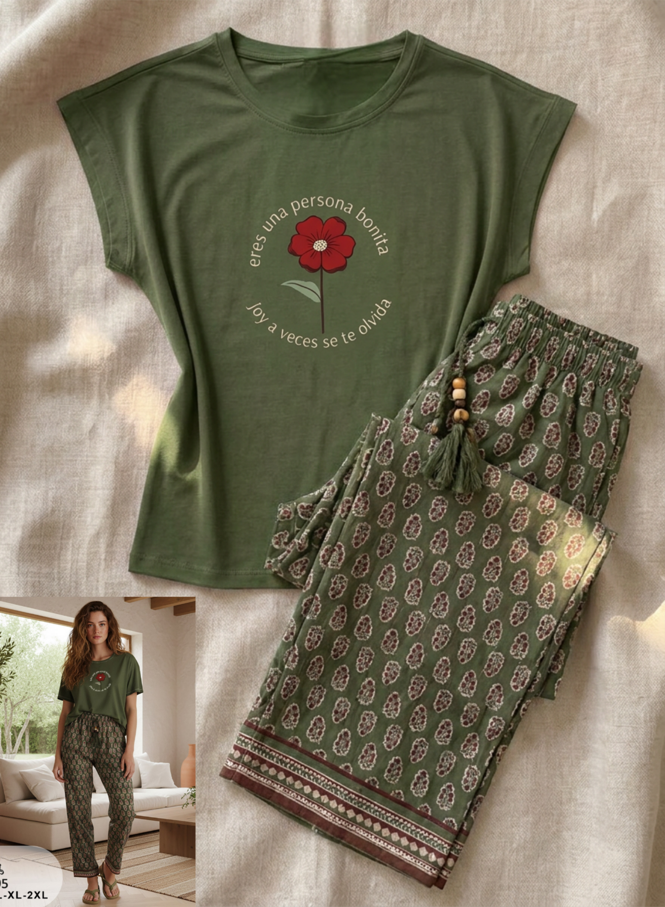 Summer women pajama smile pant 6095