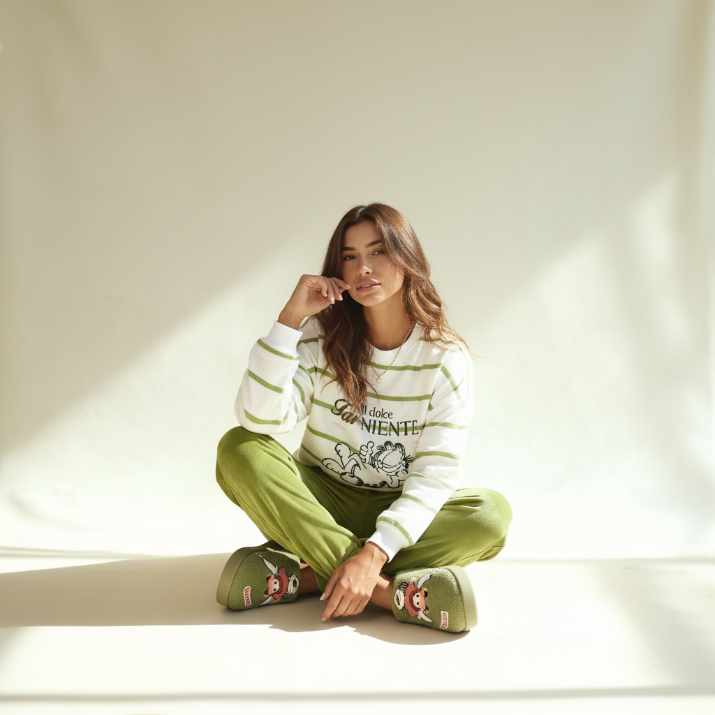 Winter women pajama smile 6215