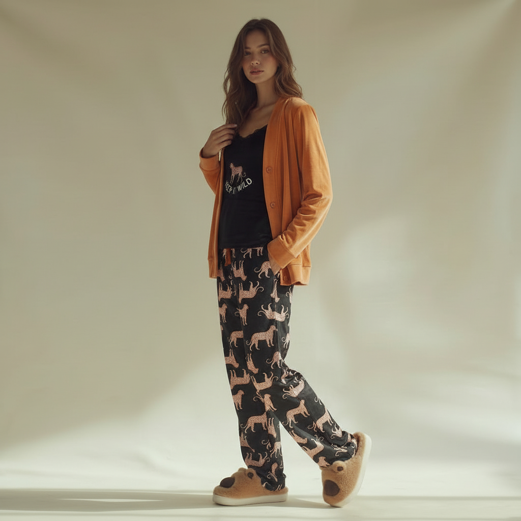 Winter women pajama smile 7212