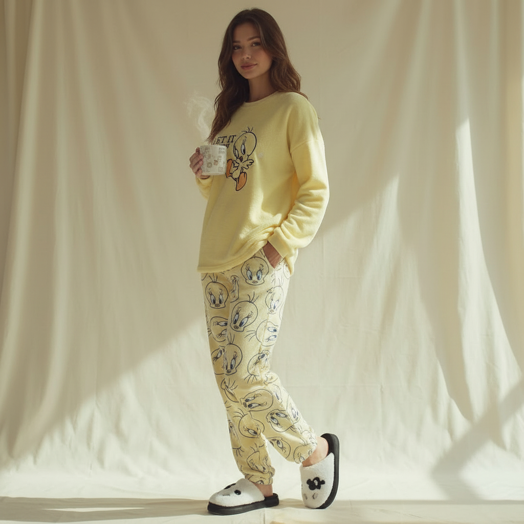 Winter women pajama smile 6299