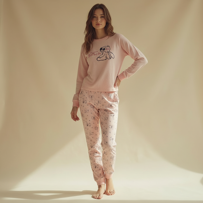 Winter women pajama smile 6308