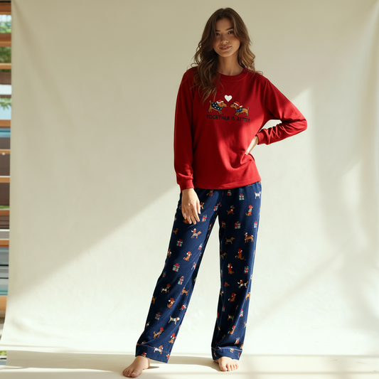 Winter women pajama smile 6873