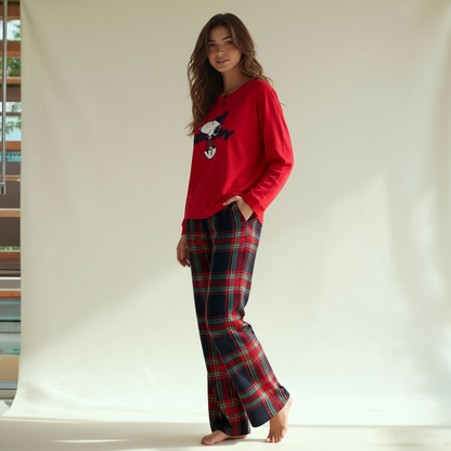 Winter women pajama smile 6839