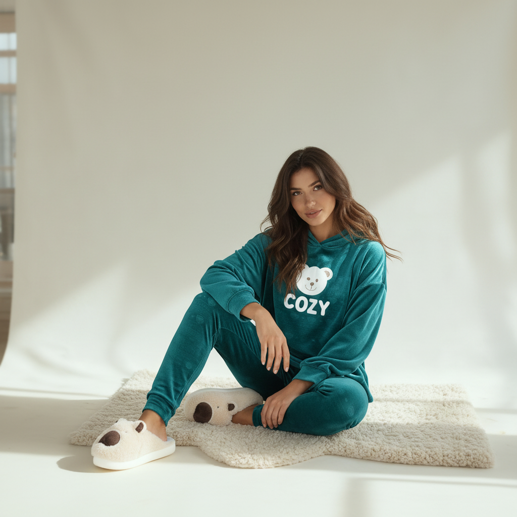 Winter women pajama smile 6248