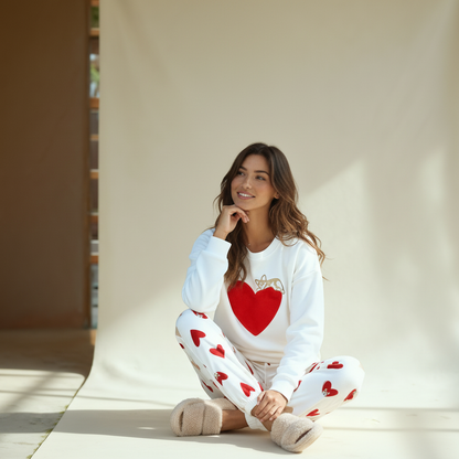 Winter women pajama smile 6247
