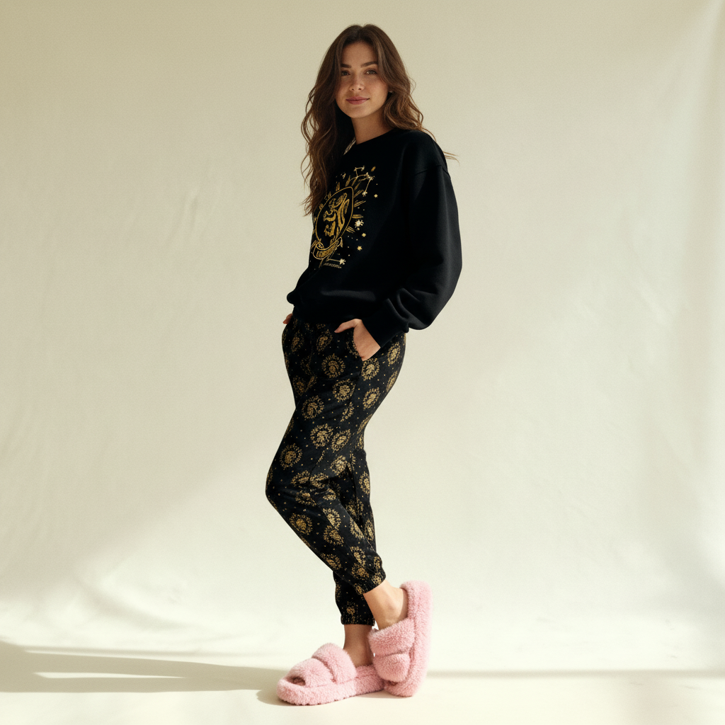 Winter women pajama smile 6312