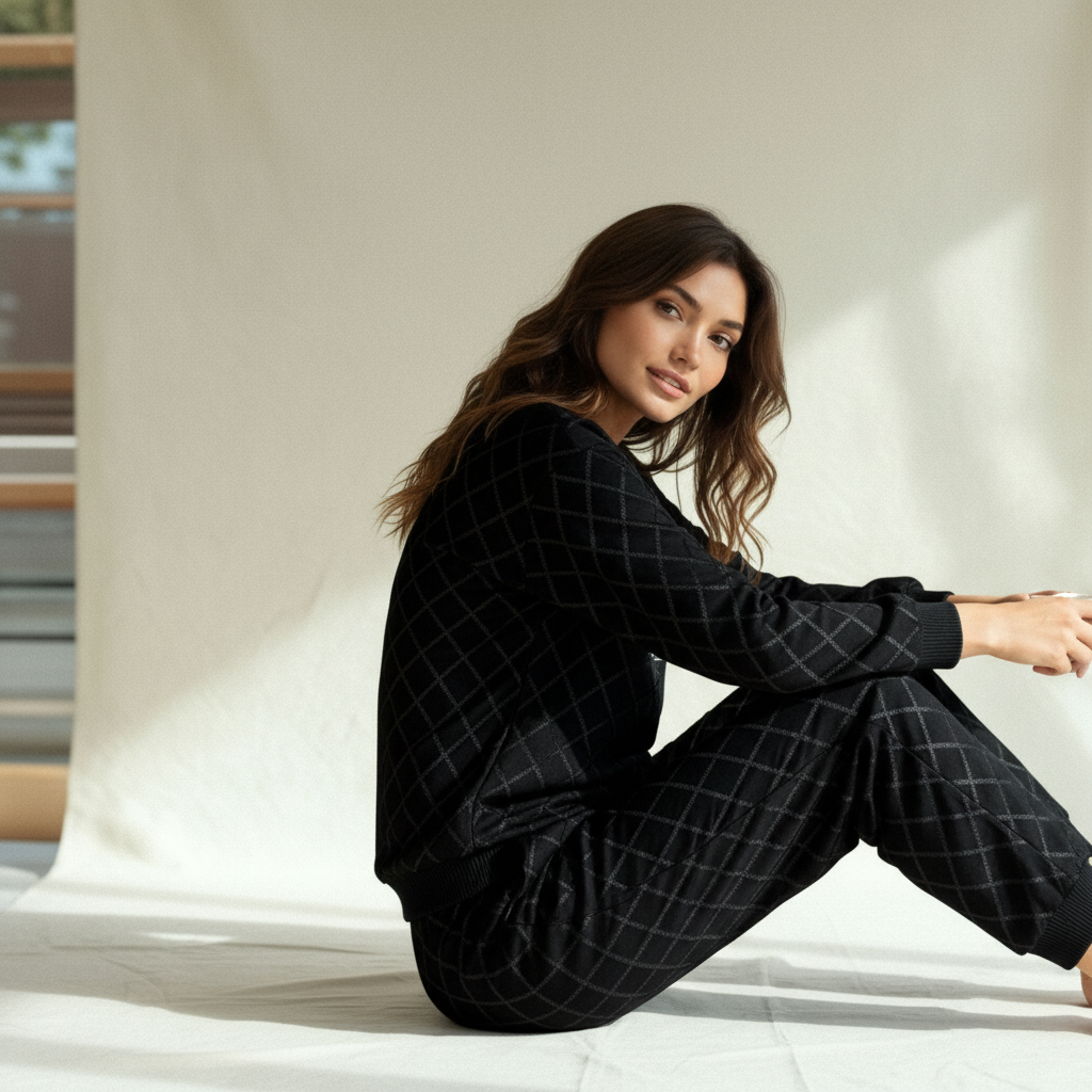 Winter women pajama smile 6217