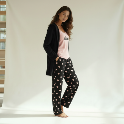 Winter women pajama smile 7861