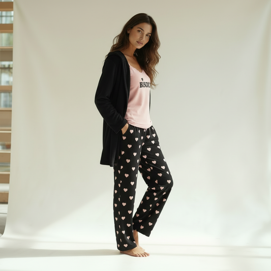 Winter women pajama smile 7861