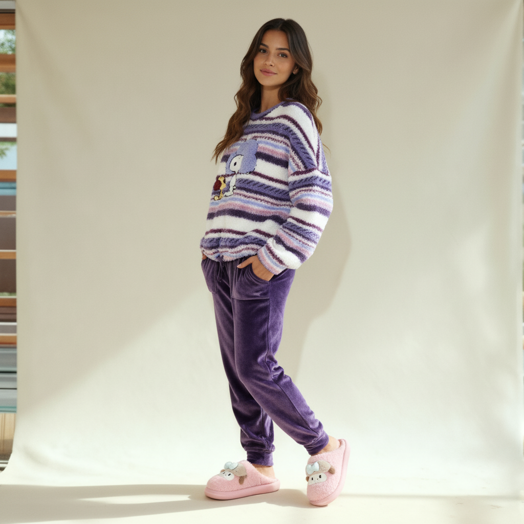 Winter women pajama smile 6257