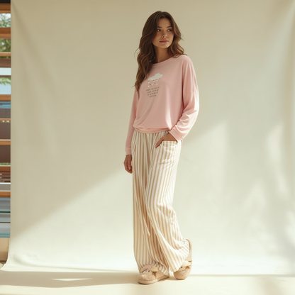 Winter women pajama smile 6201