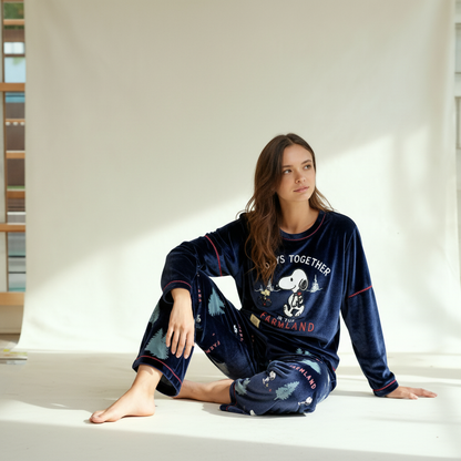 Winter women pajama smile 6214