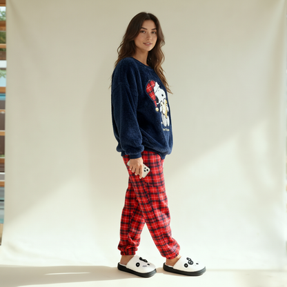 Winter women pajama smile 6218