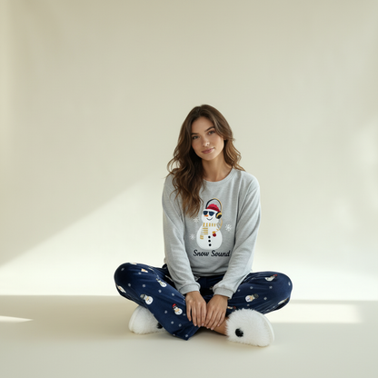 Winter women pajama smile 6208