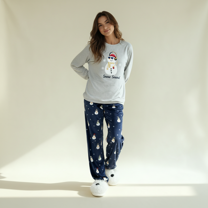 Winter women pajama smile 6208