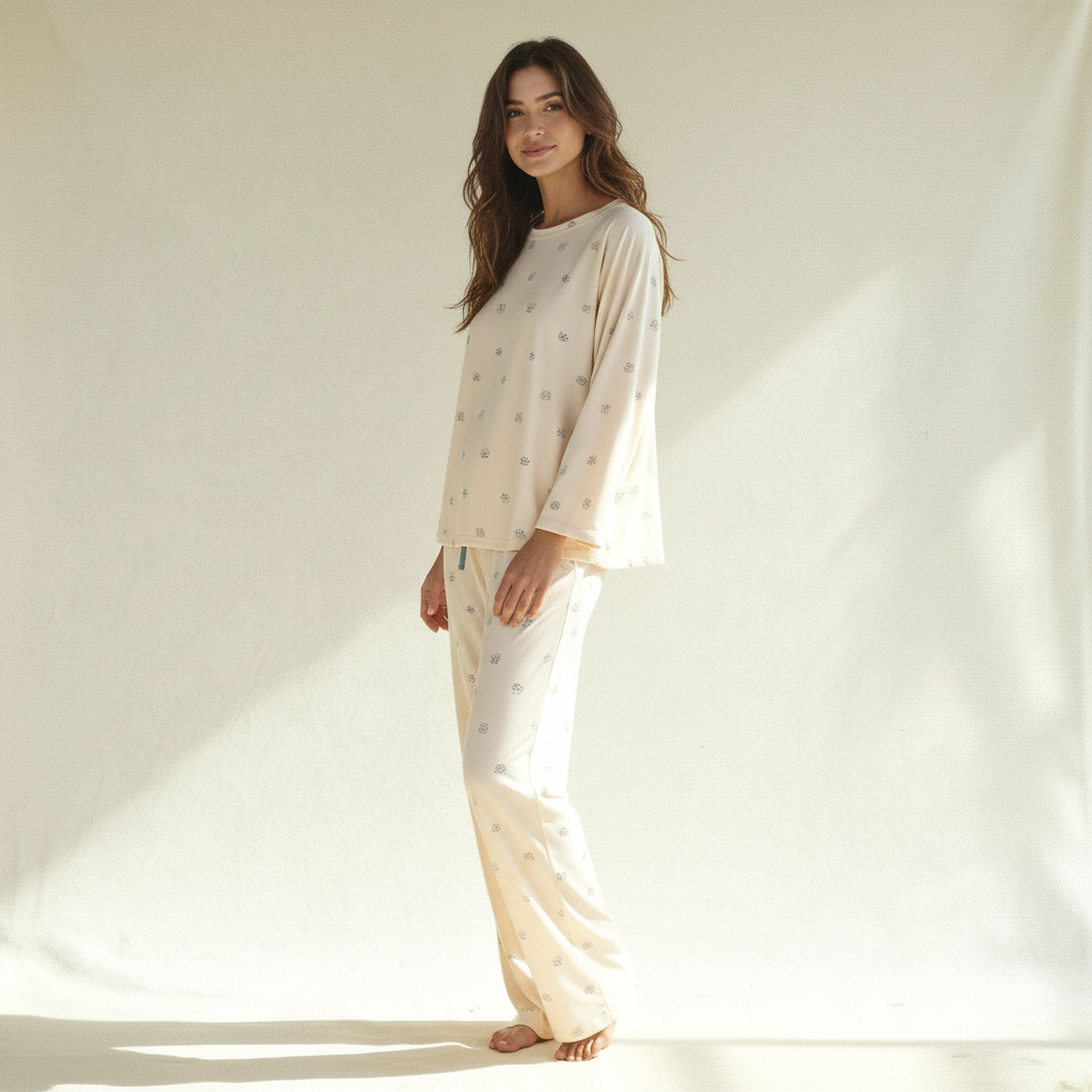 Winter women pajama smile 6357