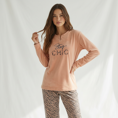 Winter women pajama smile 6216