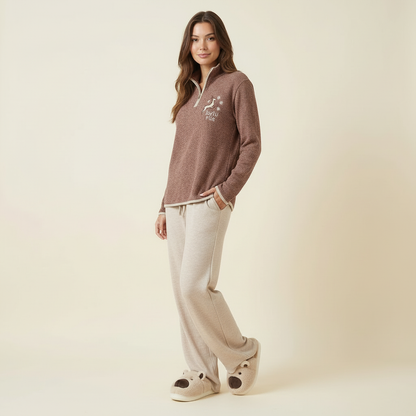 Winter women pajama smile 6265