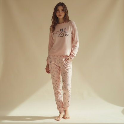 Winter women pajama smile 6308