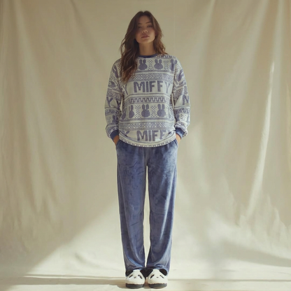 Winter women pajama smile 6303