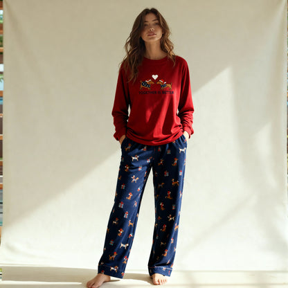 Winter women pajama smile 6873